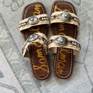 Sam Edelman Brown and Cream Sandals